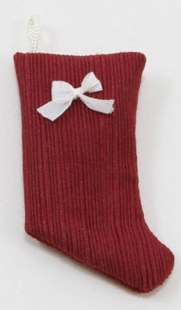 Stocking, Cranberry With White Bow